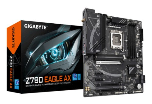 GIGABYTE Z790 EAGLE AX Motherboard - Supports Intel Core 14th Gen CPUs, 12+1+1Phases Digital VRM, up to 7600MHz DDR5 (OC), 3xPCIe 4.0 M.2, Wi-Fi 6E, 2.5GbE LAN, USB 3.2 Gen 2