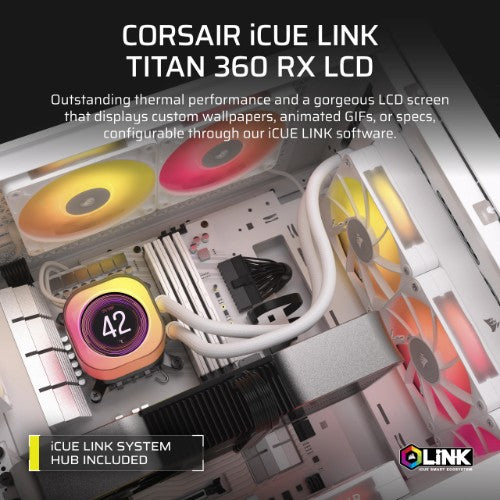 Corsair iCUE LINK TITAN 360 RX LCD Processor Air cooler 12 cm Black 1 pc(s)