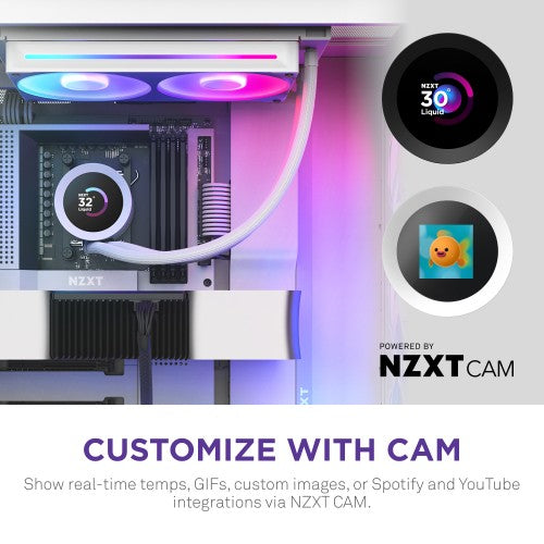 NZXT Kraken Plus RGB 240 Processor All-in-one liquid cooler 12 cm White