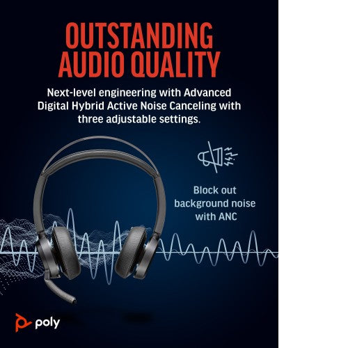 Poly Voyager Focus 2 USB-A with charge stand Headset