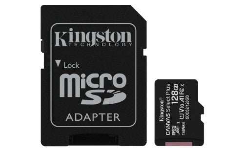 Kingston Technology Canvas Select 128GB micSDXC Plus 100R A1 C10 Card + ADP