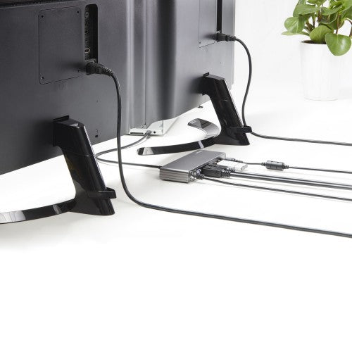 StarTech.com Thunderbolt 3 Dock - Dual 4K 60Hz Monitor TB3 Laptop Docking Station with DisplayPort, HDMI & 1080p VGA - 85W Power Delivery & Charging - 2x USB-A, Ethernet - Mac & Windows