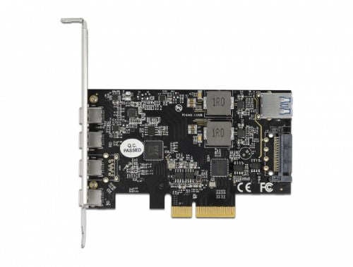 DeLOCK PCI Express x4 Card to 4 x USB Type-C + 1 x USB Type-A - SuperSpeed USB 10 Gbps - Low Profile Form Factor