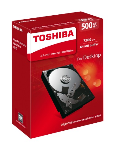 Toshiba P300 500GB internal hard drive 7200 RPM 64 MB 3.5" Serial ATA III