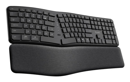 Trust Keyra Ergonomic multidevice wireless keyboard - Black