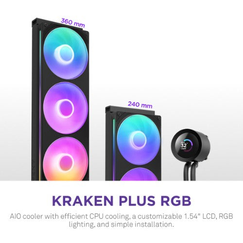 NZXT Kraken Plus 360 RGB Processor All-in-one liquid cooler Black 1 pc(s)