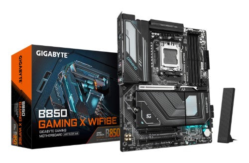 GIGABYTE B850 GAMING X WIFI6E Motherboard - AMD Ryzen 9000 Series CPUs, 12+2+2 Phases Digital VRM, up to 8200MHz DDR5 (OC), 1xPCIe 5.0 + 2xPCIe 4.0 M.2, 2.5LAN, WIFI 6E, USB 3.2 Gen 2x2