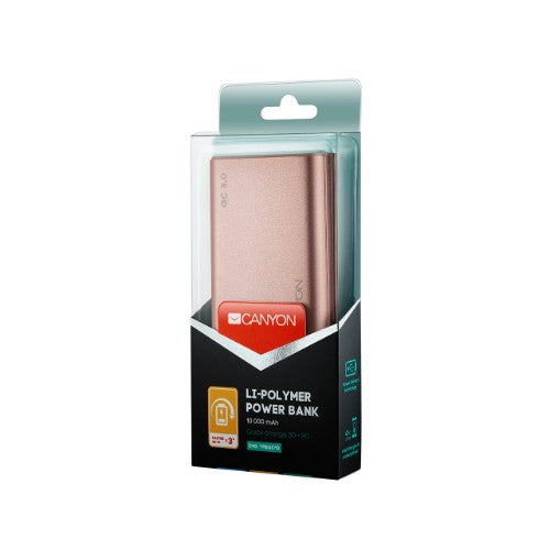 Canyon CND-TPBQC10RG power bank Lithium Polymer (LiPo) 10000 mAh Rose gold