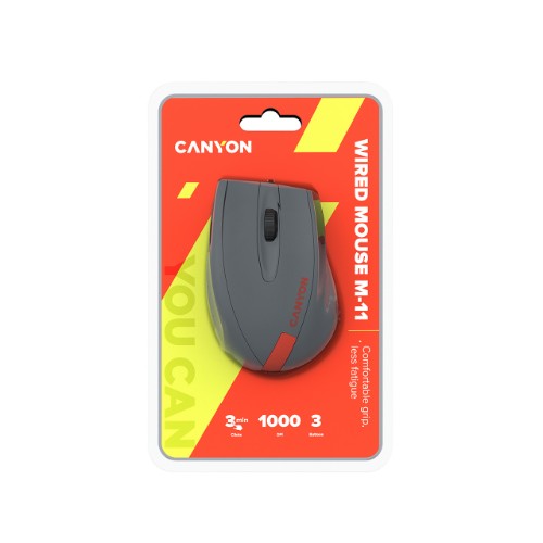 Canyon M-11 mouse Office Right-hand USB Type-A Optical 1000 DPI