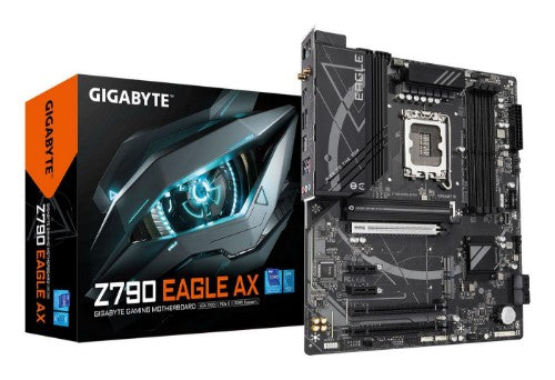 GIGABYTE Z790 EAGLE AX Motherboard - Supports Intel Core 14th Gen CPUs, 12+1+1Phases Digital VRM, up to 7600MHz DDR5 (OC), 3xPCIe 4.0 M.2, Wi-Fi 6E, 2.5GbE LAN, USB 3.2 Gen 2