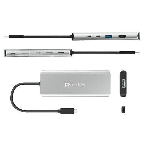 j5create JCD401 USB4™ Dual 4K Multi-Port Hub, Silver