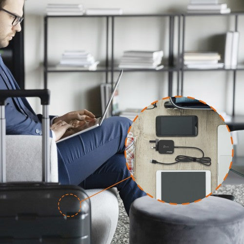 j5create JUP1565DC 67W GaN PD USB-C® Mini Charger with 6 Types of DC Connector-UK, Black