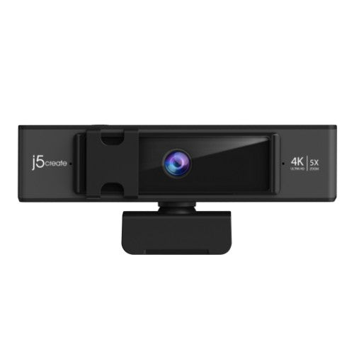 j5create JVCU435 USB™ 4K Ultra HD Webcam with 5x Digital Zoom Remote Control, 3840 x 2160 Video Capture Resolution, Black and Silver