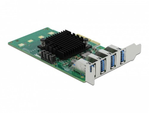 DeLOCK PCI Express x4 Card to 4 x external USB 3.0 Quad Channel - Low Profile Form Factor