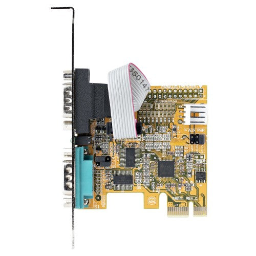 StarTech.com 2-Port PCI Express Serial Card, Dual Port PCIe to RS232 (DB9) Serial Card, 16C1050 UART, Standard or Low Profile Brackets, COM Retention, For Windows & Linux