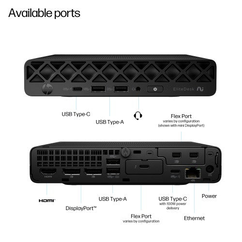 HP EliteDesk 8 G1a Next Gen Copilot+ PC AMD Ryzen™ AI 5 340 32 GB DDR5-SDRAM 1 TB SSD Windows 11 Pro Mini PC AI PC Black