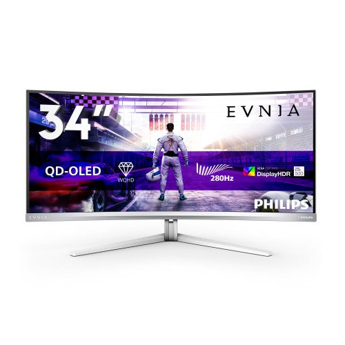Philips 34M2C8600P computer monitor 86.4 cm (34") 3440 x 1440 pixels UltraWide Quad HD OLED White