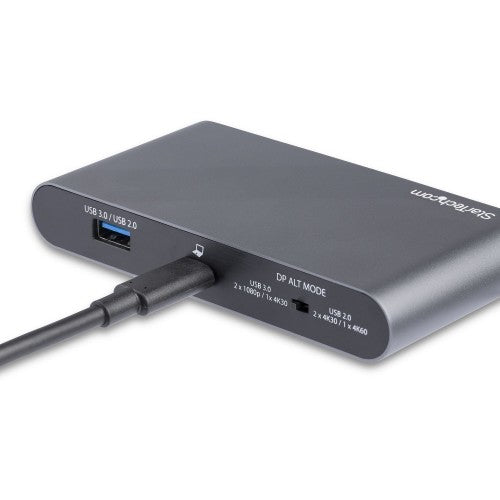 StarTech.com USB C Dock - 4K Dual Monitor DisplayPort - Mini Laptop Docking Station - 100W Power Delivery Passthrough - GbE, 2-Port USB-A Hub - USB Type-C Multiport Adapter - 3.3' Cable