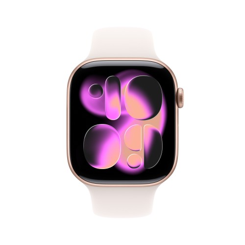 Apple Watch Series 11 GPS 46mm Rose Gold Aluminium Case with Light Blush Sport Band - M/L