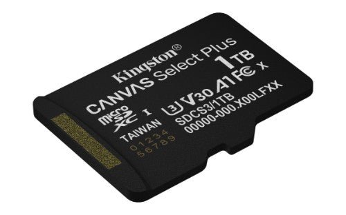Kingston Technology 1TB micSDXC Canvas Select Plus Gen3 150R A1 Single Pack w/o ADP