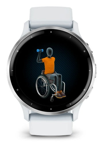 Garmin Venu 3 3.56 cm (1.4") AMOLED 45 mm Digital 454 x 454 pixels Touchscreen Silver, White Wi-Fi GPS (satellite)