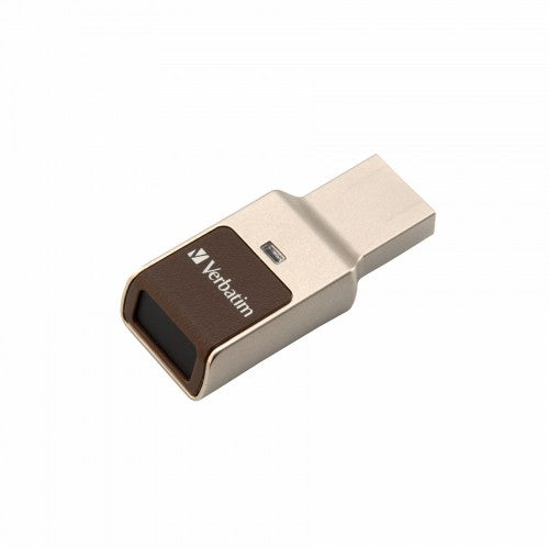 Verbatim FingerPrint Secure - USB 3.0 Drive with fingerprint scanner and AES-256 HW encryption to protect your data - 32 GB - Brown/Silver