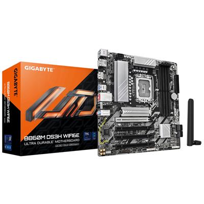 GIGABYTE B860M DS3H WIFI6E Motherboard - Intel Core Ultra Series CPUs, 5+1+2+1 Phases VRM, up to 9066MHz DDR5, 1xPCIe 5.0 + 1xPCIe 4.0 M.2, 2.5GbE LAN, WIFI 6E, USB 3.2 Gen 2