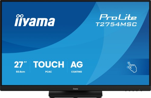 iiyama ProLite T2754MSC-B2AG computer monitor 68.6 cm (27") 1920 x 1080 pixels Full HD LED Touchscreen Multi-user Black