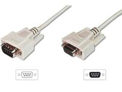 Digitus Data transfer extension cable, D-Sub9/St - D-Sub9/Bu