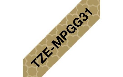 Brother TZ-EMPGG31 DirectLabel black on gold Laminat 12mm x 4m for Brother P-Touch TZ 3.5-18mm/6-12mm/6-18mm/6-24mm/6-36mm