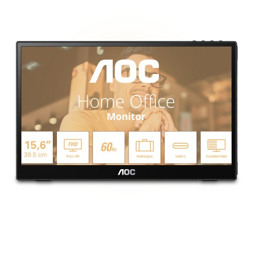 AOC T2 16T3EA computer monitor 39.6 cm (15.6") 1920 x 1080 pixels Full HD Black