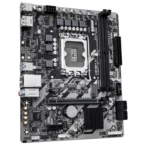 GIGABYTE H810M K Motherboard - Intel Core Ultra (Series 2) CPUs, 3+1+2 Phases VRM, up to 6400MHz DDR5, 1xPCIe 4.0 M.2, 1GbE LAN, USB 3.2 Gen 1