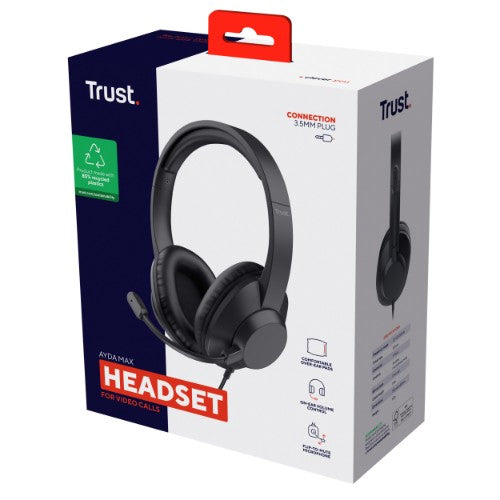 Trust Ayda Max Headset Wired Head-band Office/Call center Black