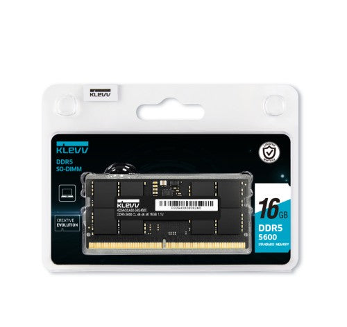 Klevv 16GB LAPTOP RAM MODULE DDR5 5600MT/s PC5-44800 UNBUFFERED NON-ECC SODIMM 1.1V 2GX8 CL46