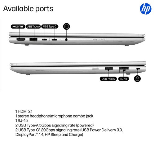 HP ProBook 4 G1i 14 AI PC AI PC Wolf Pro Security Edition Intel Core Ultra 5 225H Laptop 35.6 cm (14") WUXGA 16 GB DDR5-SDRAM 512 GB SSD Wi-Fi 7 (802.11be) Windows 11 Pro Silver