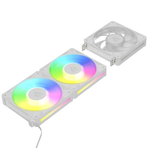 ARCTIC BioniX P12 A-RGB (White) – 3 Pack 120 mm PWM Fan with Daisy Chain