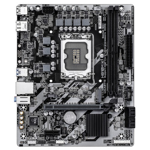 GIGABYTE H810M K Motherboard - Intel Core Ultra (Series 2) CPUs, 3+1+2 Phases VRM, up to 6400MHz DDR5, 1xPCIe 4.0 M.2, 1GbE LAN, USB 3.2 Gen 1