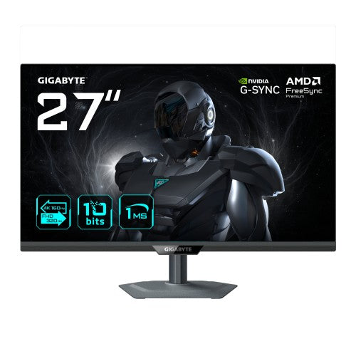 GIGABYTE G27UP 27” 4K UHD Gaming Monitor - Dual Mode (4K 160Hz or FHD 320Hz), 3840 x 2160, 1ms, 400 cd/m², FreeSync Premium, HDR10, HDMI 2.1, Displayport 1.4