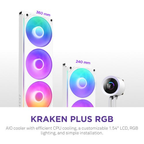 NZXT Kraken Plus 360 RGB Processor All-in-one liquid cooler White 1 pc(s)
