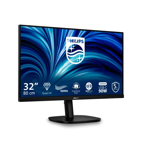 Philips 32B2U3601/00 computer monitor 80 cm (31.5") 2560 x 1440 pixels Quad HD LCD Black