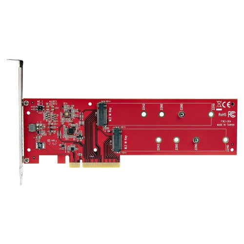 StarTech.com Dual M.2 PCIe SSD Adapter Card, PCIe x8 / x16 to Dual NVMe or AHCI M.2 SSDs, PCI Express 4.0, 7.8GBps/Drive, Bifurcation Required - Windows/Linux Compatible