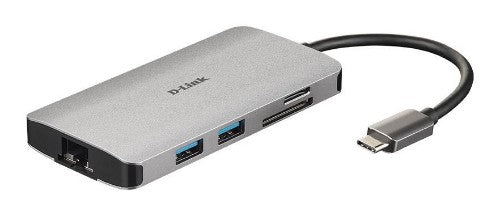 D-Link 8-in-1 USB-C Hub with HDMI/Ethernet/Card Reader/Power Delivery