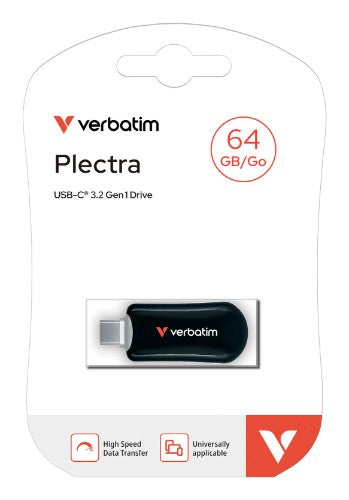 Verbatim Plectra USB-C Flash Drive Black 64GB