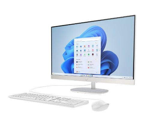 HP All-in-One 27-cr0045na Intel® Core™ i5 i5-1334U 68.6 cm (27") 1920 x 1080 pixels All-in-One PC 8 GB DDR4-SDRAM 512 GB SSD Windows 11 Home Wi-Fi 6 (802.11ax) White