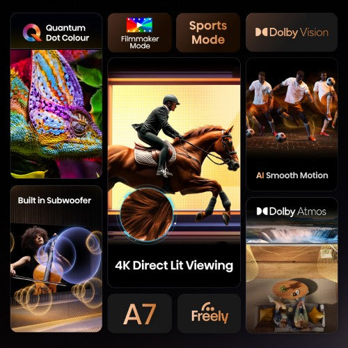 Hisense 43" E7QTUK QLED Smart AI TV with Freely