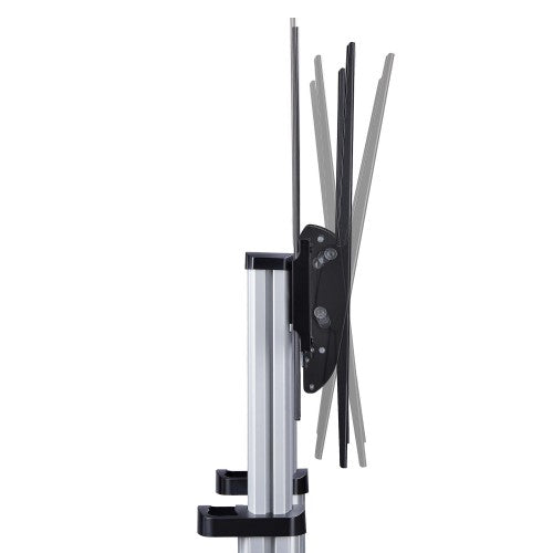 StarTech.com Rolling TV Cart/Stand On Wheels For 60-100inch Flat Screens Up To 220lb (100kg), Height Adjustment via Hand Crank, Mobile/Portable Trolley Mount