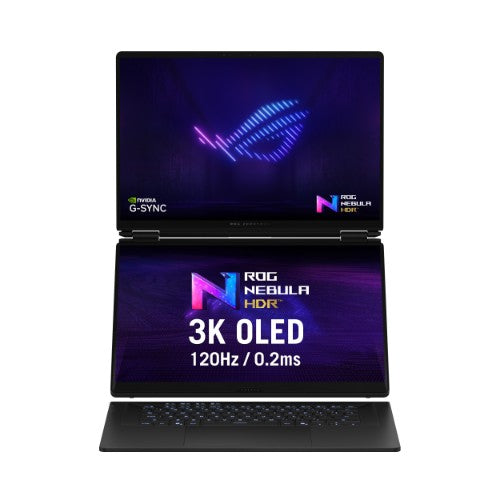 ASUS ROG Zephyrus Duo GX651AX-SR004W Intel Core Ultra 9 386H Hybrid (2-in-1) 40.6 cm (16") Touchscreen 3K 64 GB LPDDR5x-SDRAM 2 TB SSD NVIDIA GeForce RTX 5090 Wi-Fi 7 (802.11be) Windows 11 Home Grey