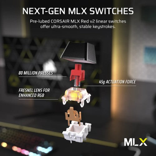 Corsair K70 CORE TKL keyboard Gaming USB + RF Wireless + Bluetooth QWERTY UK English Black