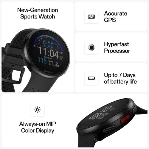 Polar Pacer Pro - Advanced GPS Sports Watch, Wrist Heart Rate Monitor, Smart Watch for Men and Women, Workout Running Watch, Training Program & Health Recovery Tools, Sleep Monitor & Activity Tracker