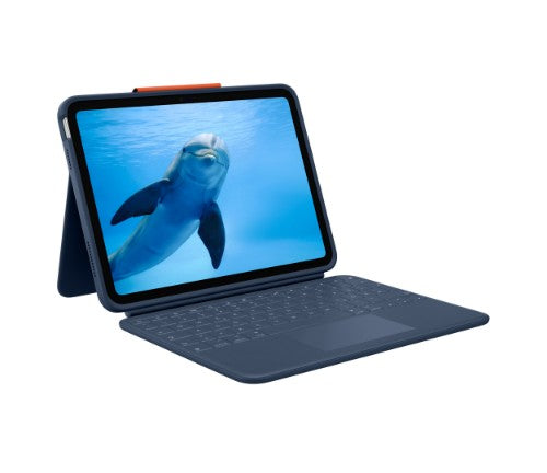 Logitech Rugged Combo 4 Touch QWERTZ German Smart Connector Blue